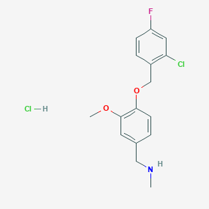 molecular formula C16H18Cl2FNO2 B4218854 1-[4-[(2-chloro-4-fluorophenyl)methoxy]-3-methoxyphenyl]-N-methylmethanamine;hydrochloride 