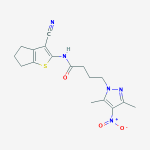 N-{3-CYANO-4H,5H,6H-CYCLOPENTA[B]THIOPHEN-2-YL}-4-(3,5-DIMETHYL-4-NITRO-1H-PYRAZOL-1-YL)BUTANAMIDE