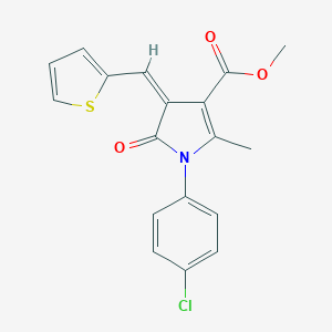 molecular formula C18H14ClNO3S B421886 methyl 1-(4-chlorophenyl)-2-methyl-5-oxo-4-(2-thienylmethylene)-4,5-dihydro-1H-pyrrole-3-carboxylate 
