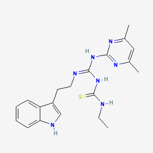 molecular formula C20H25N7S B4218862 1-[(E)-[(4,6-dimethylpyrimidin-2-yl)amino]{[2-(1H-indol-3-yl)ethyl]amino}methylidene]-3-ethylthiourea 