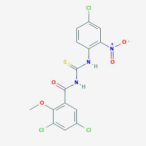 3,5-dichloro-N-{[(4-chloro-2-nitrophenyl)amino]carbonothioyl}-2-methoxybenzamide