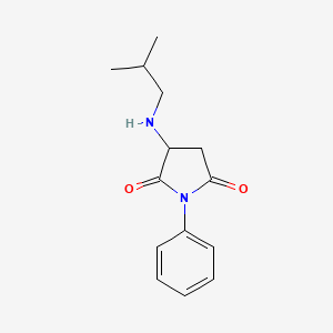 molecular formula C14H18N2O2 B4218875 3-(2-Methylpropylamino)-1-phenylpyrrolidine-2,5-dione 