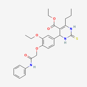 molecular formula C26H31N3O5S B4218887 ethyl 4-[4-(2-anilino-2-oxoethoxy)-3-ethoxyphenyl]-6-propyl-2-thioxo-1,2,3,4-tetrahydro-5-pyrimidinecarboxylate 