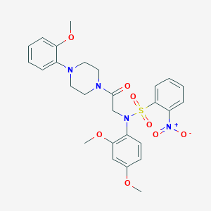 molecular formula C27H30N4O8S B421890 N-(2,4-dimethoxyphenyl)-2-nitro-N-{2-[4-(2-methoxyphenyl)-1-piperazinyl]-2-oxoethyl}benzenesulfonamide 