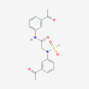 molecular formula C19H20N2O5S B4218901 N~1~,N~2~-bis(3-acetylphenyl)-N~2~-(methylsulfonyl)glycinamide 