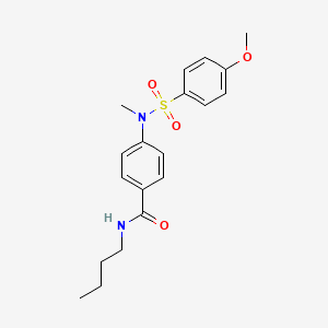 molecular formula C19H24N2O4S B4218936 N-butyl-4-[[(4-methoxyphenyl)sulfonyl](methyl)amino]benzamide 