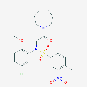 N-[2-(1-azepanyl)-2-oxoethyl]-N-(5-chloro-2-methoxyphenyl)-3-nitro-4-methylbenzenesulfonamide