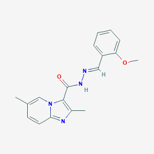 molecular formula C18H18N4O2 B421896 N'-(2-methoxybenzylidene)-2,6-dimethylimidazo[1,2-a]pyridine-3-carbohydrazide 