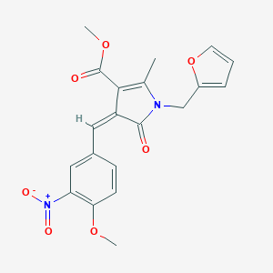 molecular formula C20H18N2O7 B421898 methyl 1-(2-furylmethyl)-4-{3-nitro-4-methoxybenzylidene}-2-methyl-5-oxo-4,5-dihydro-1H-pyrrole-3-carboxylate 