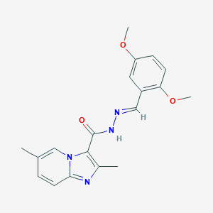 molecular formula C19H20N4O3 B421899 N'-[(1E)-(2,5-dimethoxyphenyl)methylene]-2,6-dimethylimidazo[1,2-a]pyridine-3-carbohydrazide 