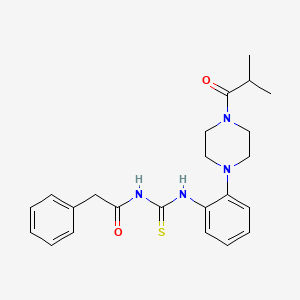 molecular formula C23H28N4O2S B4218990 N-({2-[4-(2-methylpropanoyl)piperazin-1-yl]phenyl}carbamothioyl)-2-phenylacetamide 