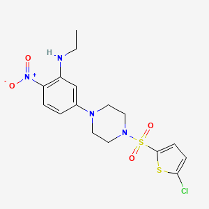 molecular formula C16H19ClN4O4S2 B4218995 (5-{4-[(5-chloro-2-thienyl)sulfonyl]-1-piperazinyl}-2-nitrophenyl)ethylamine 