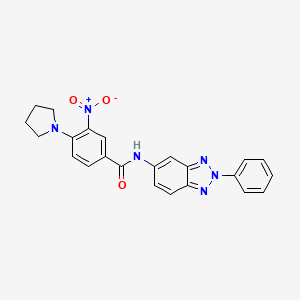 3-NITRO-N-(2-PHENYL-2H-1,2,3-BENZOTRIAZOL-5-YL)-4-(PYRROLIDIN-1-YL)BENZAMIDE