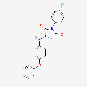 molecular formula C22H17ClN2O3 B4219026 1-(4-Chlorophenyl)-3-[(4-phenoxyphenyl)amino]pyrrolidine-2,5-dione 