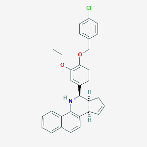 molecular formula C31H28ClNO2 B421903 6-{4-[(4-chlorobenzyl)oxy]-3-ethoxyphenyl}-6,6a,7,9a-tetrahydro-5H-benzo[h]cyclopenta[c]quinoline 