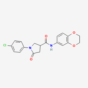 molecular formula C19H17ClN2O4 B4219042 1-(4-chlorophenyl)-N-(2,3-dihydro-1,4-benzodioxin-6-yl)-5-oxopyrrolidine-3-carboxamide 