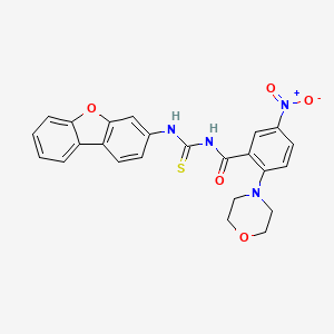 N-[(dibenzo[b,d]furan-3-ylamino)carbonothioyl]-2-(4-morpholinyl)-5-nitrobenzamide