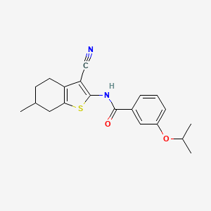 molecular formula C20H22N2O2S B4219092 N-(3-cyano-6-methyl-4,5,6,7-tetrahydro-1-benzothien-2-yl)-3-isopropoxybenzamide 