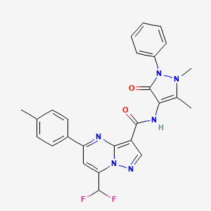 7-(difluoromethyl)-N-(1,5-dimethyl-3-oxo-2-phenyl-2,3-dihydro-1H-pyrazol-4-yl)-5-(4-methylphenyl)pyrazolo[1,5-a]pyrimidine-3-carboxamide