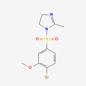 molecular formula C11H13BrN2O3S B4219114 1-(4-Bromo-3-methoxyphenyl)sulfonyl-2-methyl-4,5-dihydroimidazole 