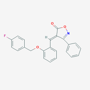 molecular formula C23H16FNO3 B421913 (4E)-4-{2-[(4-fluorobenzyl)oxy]benzylidene}-3-phenyl-1,2-oxazol-5(4H)-one CAS No. 352558-84-0