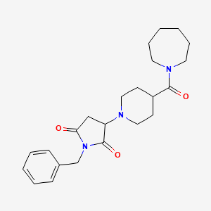 molecular formula C23H31N3O3 B4219136 3-[4-(1-AZEPANYLCARBONYL)PIPERIDINO]-1-BENZYLDIHYDRO-1H-PYRROLE-2,5-DIONE 