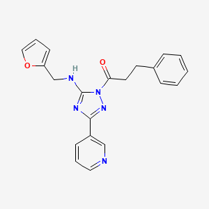 1-(5-{[(Furan-2-YL)methyl]amino}-3-(pyridin-3-YL)-1H-1,2,4-triazol-1-YL)-3-phenylpropan-1-one