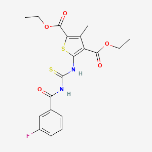 molecular formula C19H19FN2O5S2 B4219182 diethyl 5-({[(3-fluorobenzoyl)amino]carbonothioyl}amino)-3-methyl-2,4-thiophenedicarboxylate 