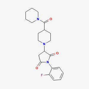 1-(2-fluorophenyl)-3-[4-(1-piperidinylcarbonyl)-1-piperidinyl]-2,5-pyrrolidinedione