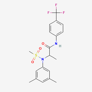 molecular formula C19H21F3N2O3S B4219197 N~2~-(3,5-dimethylphenyl)-N~2~-(methylsulfonyl)-N~1~-[4-(trifluoromethyl)phenyl]alaninamide 