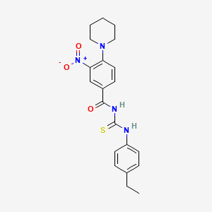 molecular formula C21H24N4O3S B4219206 N-{[(4-ethylphenyl)amino]carbonothioyl}-3-nitro-4-(1-piperidinyl)benzamide 