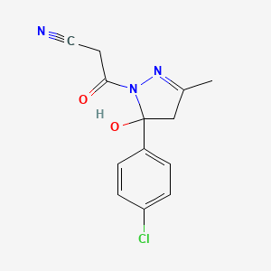 3-[5-(4-chlorophenyl)-5-hydroxy-3-methyl-4H-pyrazol-1-yl]-3-oxopropanenitrile