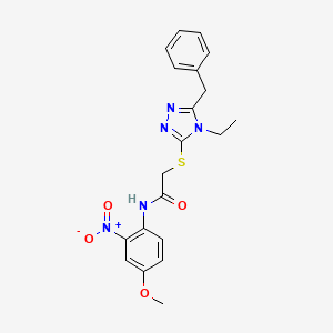 2-[(5-benzyl-4-ethyl-4H-1,2,4-triazol-3-yl)thio]-N-(4-methoxy-2-nitrophenyl)acetamide