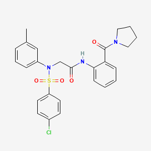 molecular formula C26H26ClN3O4S B4219215 N~2~-[(4-chlorophenyl)sulfonyl]-N~2~-(3-methylphenyl)-N~1~-[2-(1-pyrrolidinylcarbonyl)phenyl]glycinamide 