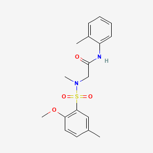 2-[(2-methoxy-5-methylphenyl)sulfonyl-methylamino]-N-(2-methylphenyl)acetamide