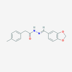 molecular formula C17H16N2O3 B421922 N'-[(E)-1,3-benzodioxol-5-ylmethylidene]-2-(4-methylphenyl)acetohydrazide 
