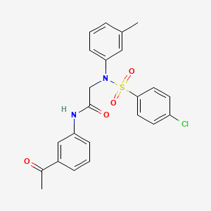 N-(3-acetylphenyl)-2-(N-(4-chlorophenyl)sulfonyl-3-methylanilino)acetamide