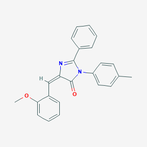 molecular formula C24H20N2O2 B421925 5-(2-methoxybenzylidene)-3-(4-methylphenyl)-2-phenyl-3,5-dihydro-4H-imidazol-4-one 