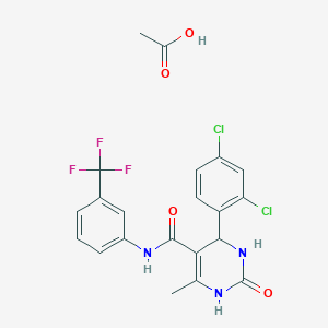 acetic acid;4-(2,4-dichlorophenyl)-6-methyl-2-oxo-N-[3-(trifluoromethyl)phenyl]-3,4-dihydro-1H-pyrimidine-5-carboxamide