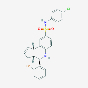 molecular formula C25H22BrClN2O2S B421926 (3aR,4S,9bS)-4-(2-bromophenyl)-N-(4-chloro-2-methylphenyl)-3a,4,5,9b-tetrahydro-3H-cyclopenta[c]quinoline-8-sulfonamide 