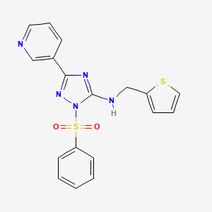 1-(Benzenesulfonyl)-3-(pyridin-3-YL)-N-[(thiophen-2-YL)methyl]-1H-1,2,4-triazol-5-amine