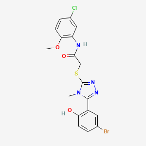 molecular formula C18H16BrClN4O3S B4219266 2-{[5-(5-bromo-2-hydroxyphenyl)-4-methyl-4H-1,2,4-triazol-3-yl]thio}-N-(5-chloro-2-methoxyphenyl)acetamide 