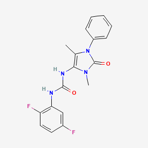 molecular formula C18H16F2N4O2 B4219270 N-(2,5-difluorophenyl)-N'-(3,5-dimethyl-2-oxo-1-phenyl-2,3-dihydro-1H-imidazol-4-yl)urea 