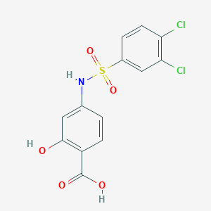 molecular formula C13H9Cl2NO5S B4219272 4-{[(3,4-dichlorophenyl)sulfonyl]amino}-2-hydroxybenzoic acid 