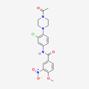 molecular formula C20H21ClN4O5 B4219293 N-[4-(4-acetyl-1-piperazinyl)-3-chlorophenyl]-4-methoxy-3-nitrobenzamide 