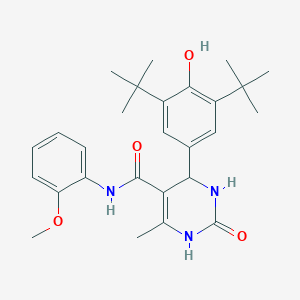 molecular formula C27H35N3O4 B4219323 4-(3,5-di-tert-butyl-4-hydroxyphenyl)-N-(2-methoxyphenyl)-6-methyl-2-oxo-1,2,3,4-tetrahydro-5-pyrimidinecarboxamide 