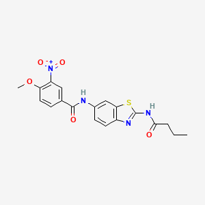 molecular formula C19H18N4O5S B4219339 N-[2-(butyrylamino)-1,3-benzothiazol-6-yl]-4-methoxy-3-nitrobenzamide 