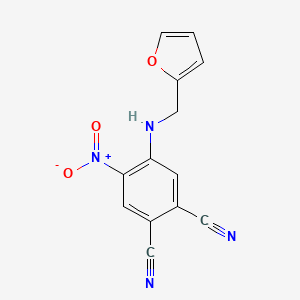 molecular formula C13H8N4O3 B4219342 4-{[(FURAN-2-YL)METHYL]AMINO}-5-NITROBENZENE-1,2-DICARBONITRILE 