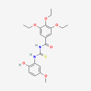 3,4,5-triethoxy-N-{[(2-hydroxy-5-methoxyphenyl)amino]carbonothioyl}benzamide