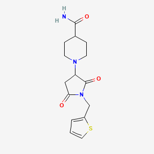 1-[2,5-Dioxo-1-(thiophen-2-ylmethyl)pyrrolidin-3-yl]piperidine-4-carboxamide